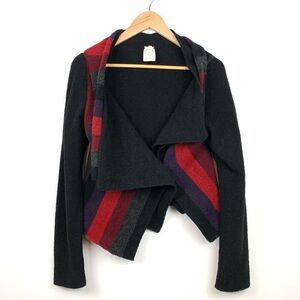 Sarah Pacini Cardigan One Size Button Merino Wool Blend Striped Italy Lagenlook